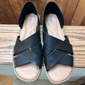 b.o.c. Sandals for women, black, size 9M. Worn one time, excellent condition.